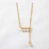 Collar de plata de ley s925 con perla de corchea extraíble, sensación de lujo ligero de nicho de alta gama, cadena de barra recta para la clavícula para mujer