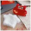 Ropa para Muñeca Labubu de Primera, Segunda y Tercera Generación 17cm Atuendo de Fiesta Sentado Labubu Sombrero de Año Nuevo Peto Disfraz de Danza del León