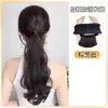 Trenzas de Peluca para Mujer, Estilo Coleta con Goma, Ondas Grandes, Estilo Elegante y Relajado, Rulos en Capas, Cola de Caballo Baja, Aspecto Natural y Relajado