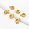 Cuentas Barril de Zirconia Chapadas en Oro de 14K que Conservan el Color, Cuentas Rueda, Cuentas Espaciadoras con Anillas para Colgar, Broches de Colgante de Tres Vías, Accesorios para Joyería DIY C44