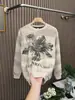 Outono e Inverno Novo Estilo Moletom de Veludo Engrossado Gola Redonda Masculino Flor Mandala Vazada Casual Versátil Camisa Base