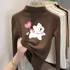 Camiseta de manga larga gruesa para niñas, nueva colección otoño/invierno 2026, capa base de forro polar cepillado, top interior cálido para niñas