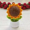 Liquidação Final de Produtos Acabados Girassol Rosa Girassol Tulipa Crochê Feito à Mão Fio Planta em Vaso Enfeites Atacado