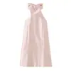 Roupas Europeias e Americanas Femininas Transfronteiriças, Vestido de Cetim com Laço da Moda e Elegante, Mais Vendido no Aliexpress