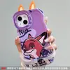 Orejas de Dibujos Animados Nick Judy para Apple 16PRO Funda de Teléfono con Doble Soporte Invisible 15 Silicona Resistente a Caídas 14/13