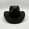 Sombrero de Fieltro de Ala Enrollada de Vaquero Occidental, Superventas Transfronterizo, Sombrero de Fieltro de Lana para Todas las Estaciones, Sombrero de Jazz Unisex de Ala Curva
