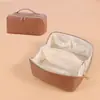 Bolsa de Tocador Portátil de Gran Capacidad Tejida de Gama Alta para Viajes, Exteriores, Resistente al Agua, Bolso Cosmético de PU de Mano para Uso Transfronterizo