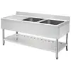 Bacia de Lavar Integrada de Aço Inoxidável Expansível Bacia de Lavar à Prova de Vazamento Bacia de Lavar de Cozinha Bacia de Legumes para Hotel Superfície Expansível
