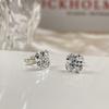 Pendientes de trébol de hielo triturado con escala de plata esterlina S925, pendientes CNC explosivos, pendientes de estilo coreano para mujer, pendientes elegantes de alta calidad.