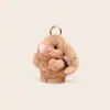 Lujo Ligero Piel de Conejo Rex Lindo Colgante de Conejito Floral Peluche Encanto para Bolso de Moda Femenina Llavero Juguete de Piel Venta al por Mayor