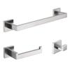 Estante de Almacenamiento de Acero Inoxidable Herrajes para Baño Portarrollos de Papel Toalla Barra para Toallas de Hotel Colgante para Toallas de Tubo Cuadrado Juego de Toallero