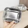 Caja de Almacenamiento Crisper de Acero Inoxidable, Sellada con Tapa, Puesto Comercial, Picnic, Lonchera, Caja Especial para Refrigerador