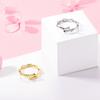 Anillo de mujer de plata esterlina S925 con apertura de bambú, fuente de belleza de borde plateado, fabricantes mayoristas, una generación de joyería