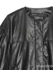 Comércio Exterior Transfronteiriço Moda Feminina 2026 Nova Moda Americana Jaqueta Estilo Balão Couro Sintético Gola Redonda 6318037