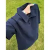 Camisa polo masculina de manga curta, estilo americano de verão, com escamas de dragão, respirável e não transparente, com gola de lapela, camiseta casual com toque de alta qualidade
