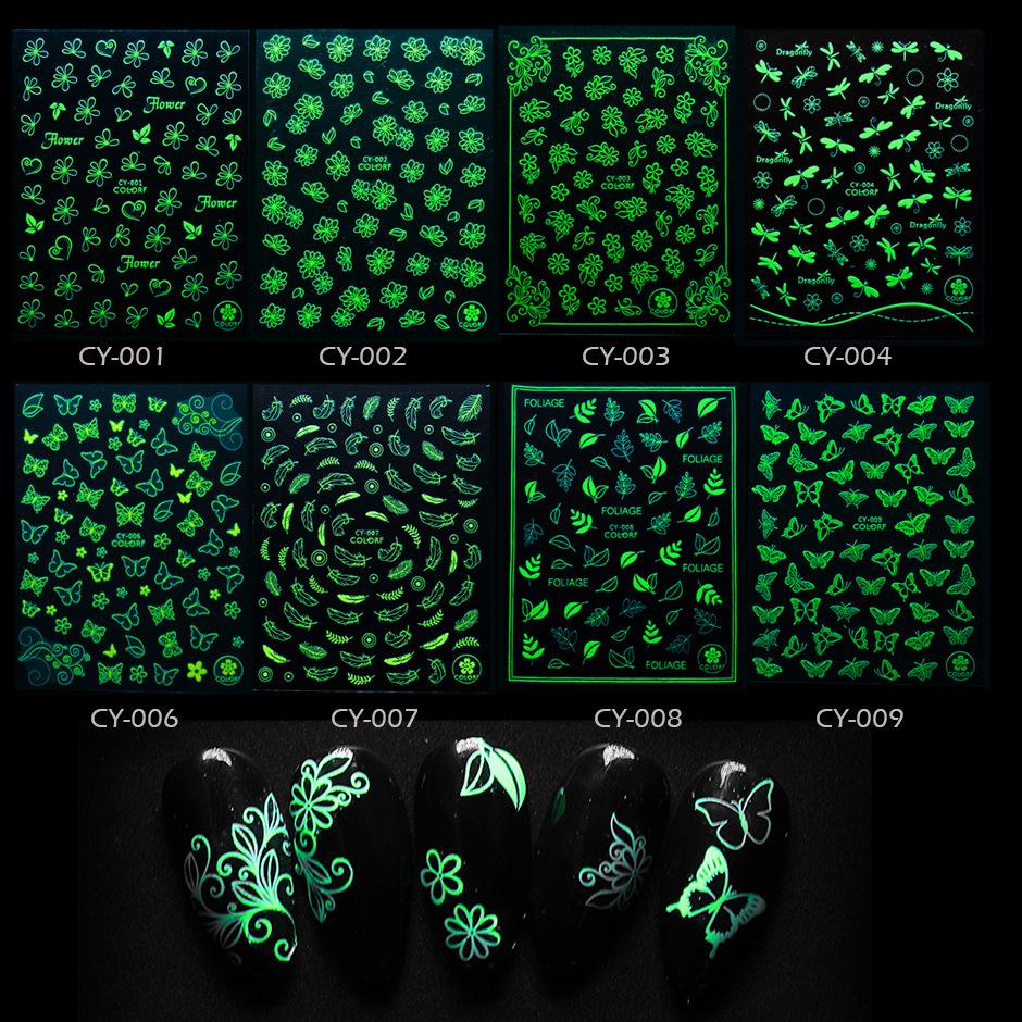 1-Uds-3D-verde-calcoman-a-lumi