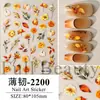 Adesivos de arte para unhas novos e transfronteiriços FULL BEAUTY: folha de bordo de outono, avelã, e adesivos de nail art com letras em inglês e florais
