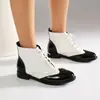 Deseo modelo de comercio exterior 2026 otoño e invierno talla grande casual botas cortas de tacón bajo 40-47 talla grande cordones botas Martin para mujer