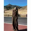 Estilo Retro Americano Street Style Sudadera Trendy con Cuello Medio Alto Pantalones Cargo Conjunto de Dos Piezas para Mujer Invierno 2025