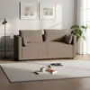 Sofá de Couro Lavável com Arranhador de Gato Estilo Nórdico de Luxo Leve, Modelo Popular para Lojas de Roupas, Sofá de Três ou Quatro Lugares para Apartamentos Pequenos e Apartamentos de Aluguel