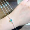 Pequeño Departamento Rojo Más Vendido Natural Material Peligroso Pulsera de Jade Azul Agua Incrustada con Pequeños Transparentes Todo Fósforo Moda Elegante Diseño
