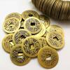 Colgante de aleación de moneda de los Cinco Emperadores con baño de cobre Pixiu Patrón de los Ocho Santos Patronos Calabaza de Riqueza de una Hoja Colgante de Llave de moneda de los Cinco Emperadores con