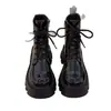 Botas femininas estilo inglês Martin, nova coleção outono/inverno 2026, botinhas de tornozelo, design retrô, sola grossa, salto grosso e couro brilhante