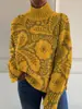 Nuevo Suéter de Cuello Alto con Estampado Floral para Mujer Ropa Europea y Americana Transfronteriza Estación Independiente de Amazon