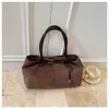 Bolsa Tote Fosca de Moda Retrô para Mulheres no Verão, Versátil Maillard de Grande Capacidade para Trabalho e Deslocamento, Bolsa de Ombro Axilar