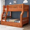 Litera, Cama Doble Pequeña, Toda de Madera Maciza, Cama Alta y Baja para Adultos y Niños, Litera para Dormitorio de Estudiantes de Secundaria