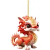 Decoración Navideña de Producto Nuevo Transfronteriza Colgante para Coche de Dibujos Animados Lindo Dragón Colgante Plano de Acrílico para Árbol de Navidad