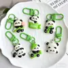 Llavero Colgante de Resina de Panda Rojo de Dibujos Animados Lindo para Bolsos de Chicas Mochilas de Estudiantes Regalo para Mejor Amigo