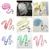 Collar con Colgante de Cuentas de Amor Multicolor Moda Diseño Sencillo de Nicho Cadena para Clavícula de Celebridad de Internet Joyería Cadena de Lana para Mujer