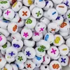Cuentas acrílicas de 4*7MM con símbolos de suma, resta, multiplicación y división, material hecho a mano, cuentas sueltas, pulsera de cuentas, accesorios de joyería DIY