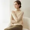 Suéter de cachemira suave premium listo para usar para mujer, 100% cachemira pura, tejido de cuello alto apilado, suéter base de corte holgado