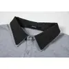Camisa Polo Xadrez Patchwork Estilo Campus Retrô Americano Masculina Solta de Verão Gola Lapela Dupla Manga Curta 8475