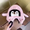 Chapéu Quente de Pinguim de Desenho Animado para Crianças, Chapéu de Pelúcia para Outono e Inverno para Meninos e Meninas, Chapéu com Proteção para as Orelhas para Prevenir o Frio, Chapéu de Tricô Super Fofo