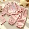 Super lindo conjunto para niñas 2026 nuevo elegante para niños bebés moderno casual sudadera y pantalón de chándal conjunto de dos piezas ropa para niños
