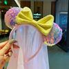 Faixa de Cabelo de Rede com Laço de Lantejoulas do Mickey Acessório para Cabelo Adequado para Parques de Diversão Festivais Festas, Popular Online, Atacado