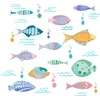 Novo LD63009 desenhos animados pintado peixe padrão de água jardim de infância jardim de infância banheiro decoração casa adesivos de parede de PVC