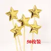 Decoración para hornear pasteles Tarjeta de PU enchufe reflectante estrella de cinco puntas Amor Fiesta mesa de postres enchufe 100