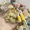 Edição Limitada de Ano Novo Urso de Rosa Pingente de Ouro Puro Corrente para Celular Chaveiro Dourado Loja de Ouro Presente Comercial