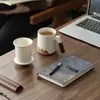 Juego de Tazas de Oficina de Cerámica Estilo Chino Qianli Jiangshan Negocios Rápidos Conveniente Caja de Regalo Cultural Creativa Kung Fu