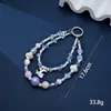 Nuevo colgante de manzana y mariposa con cuentas hecho a mano para teléfono, con un toque de alta gama, charm de cadena doble para bolso, cadena para colgar el teléfono, regalo