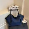 Bolsa de brim casual transfronteiriça de grande capacidade para mulheres, bolsa de ombro estilo coreano para o trabalho, bolsa de mão popular para sair