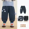 Calça de Fleece Kaka Panda para Meninos Roupas de Inverno Infantis Calças Longas de Inverno para Meninas Calça de Moletom Quente para Bebê Calças para Bebês e Crianças