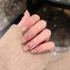 Unhas Postiças Fototerapia Vestíveis com Bola de Diamante Blush para um Visual Mais Claro, Nail Art Vestível Removível com Design Exquisito de Céu Estrelado