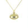 Amazon Europeia e Americana Prata Esterlina 925 Pingente Olho de Diabo Moda Transfronteiriça Criativa Colar Olho Azul Cheio de Diamantes Exportação