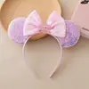 Diadema de Cumpleaños Infantil Orejas de Mickey Castillo Letras de Dibujos Animados Coloridas Lentejuelas Lazo Parque de Atracciones Accesorios para la Cabeza Venta al por Mayor