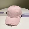 Gorra de Béisbol Lavada Estilo Americano con Rimas Vestida Cara de Mujer Estilo Coreano Casual Todo Fósforo Color Sólido Gorra Hombres Ins